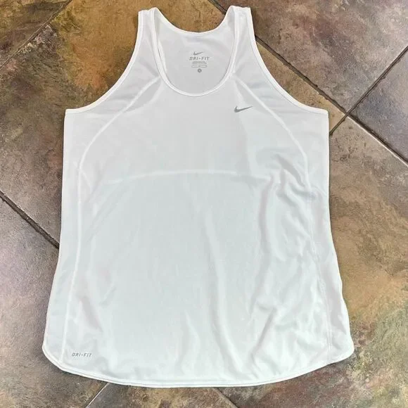 Nike Dri-FIT White Racerback Tank Top Large - Picture 4 of 13